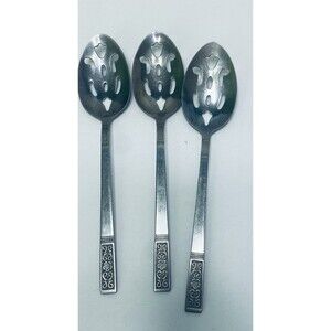 3 Slotted Serving Spoons NST79 NATIONAL STAINLESS Flatware